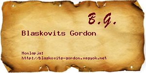 Blaskovits Gordon névjegykártya